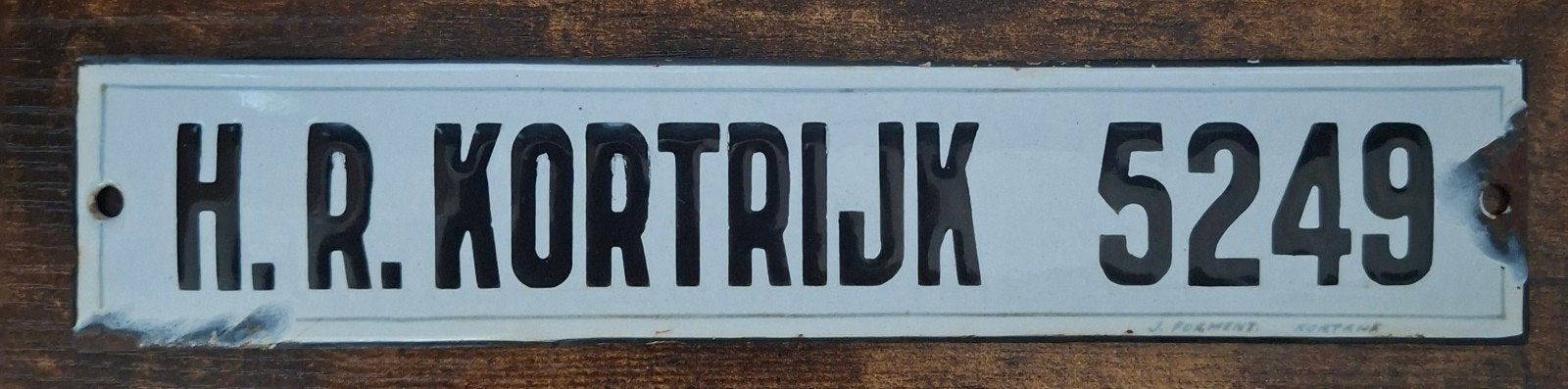 emaille bord  Kortrijk, Verzamelen, Winkelwagenmuntjes, Ophalen of Verzenden