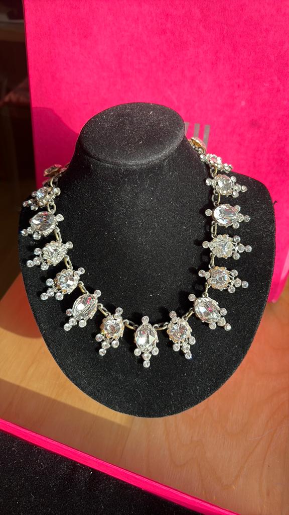 Schitterende strass Otazu ketting, Sieraden, Tassen en Uiterlijk, Kettingen, Ophalen of Verzenden, Zo goed als nieuw, Zilver, Overige materialen