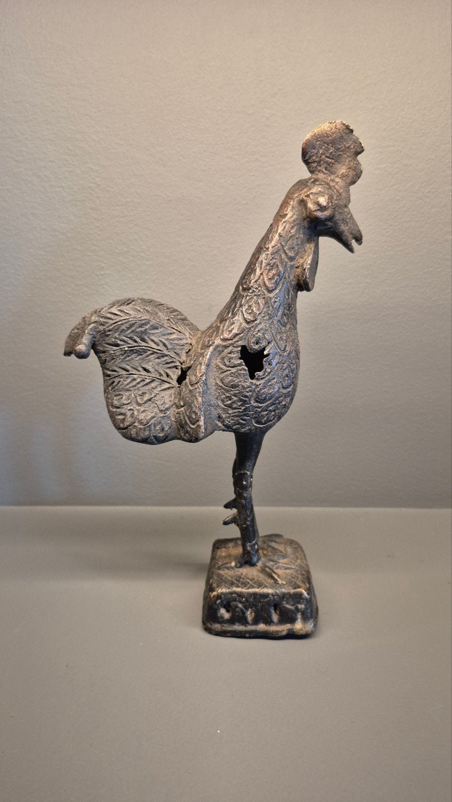 Antiek Bronzen haan - 25.5 CM, Ophalen of Verzenden