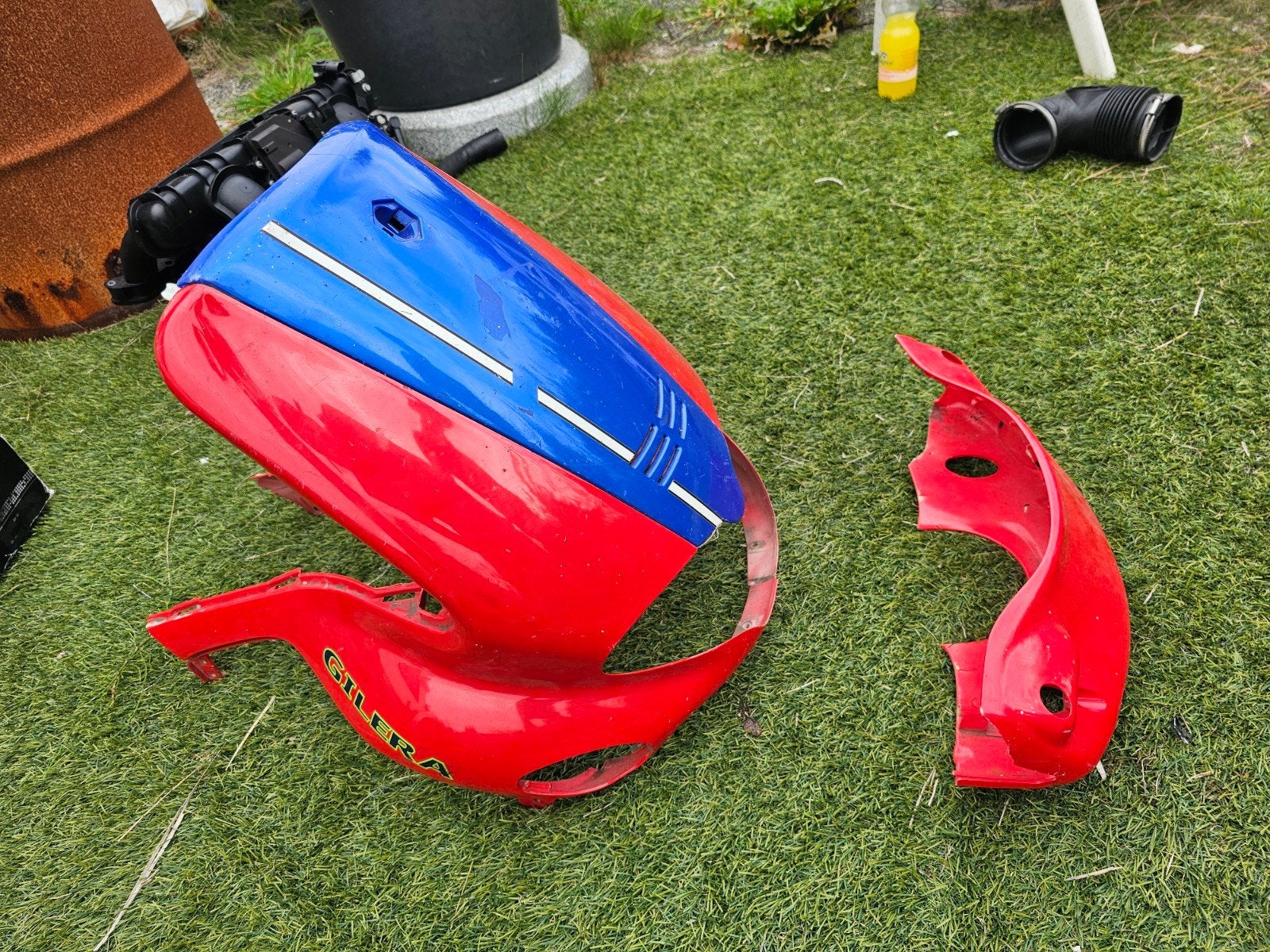 Gilera Runner Voorkap en Stuurkap - Rood/Blauw, Ophalen, Gebruikt, Kap, Overige merken
