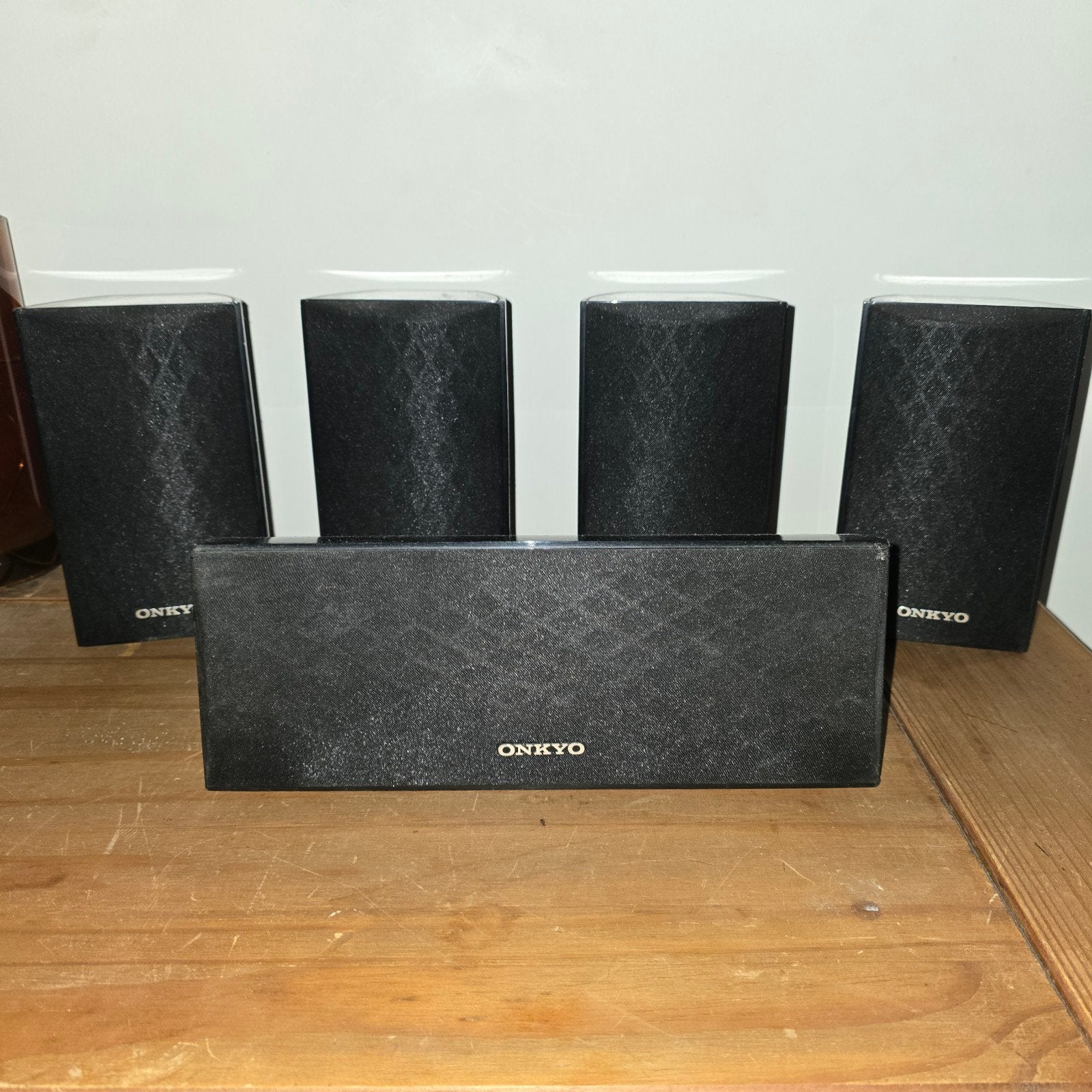 Onkyo 5.0 Surround Set met Stands - SKF-528 en SKC-528, Audio, Tv en Foto, Luidsprekers, Ophalen, Gebruikt, 120 tot 150 watt, Surroundset