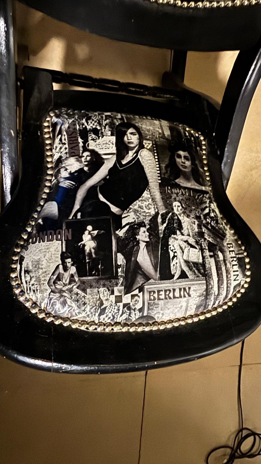 Unieke decoratieve klapstoel met collageprint, Ophalen of Verzenden