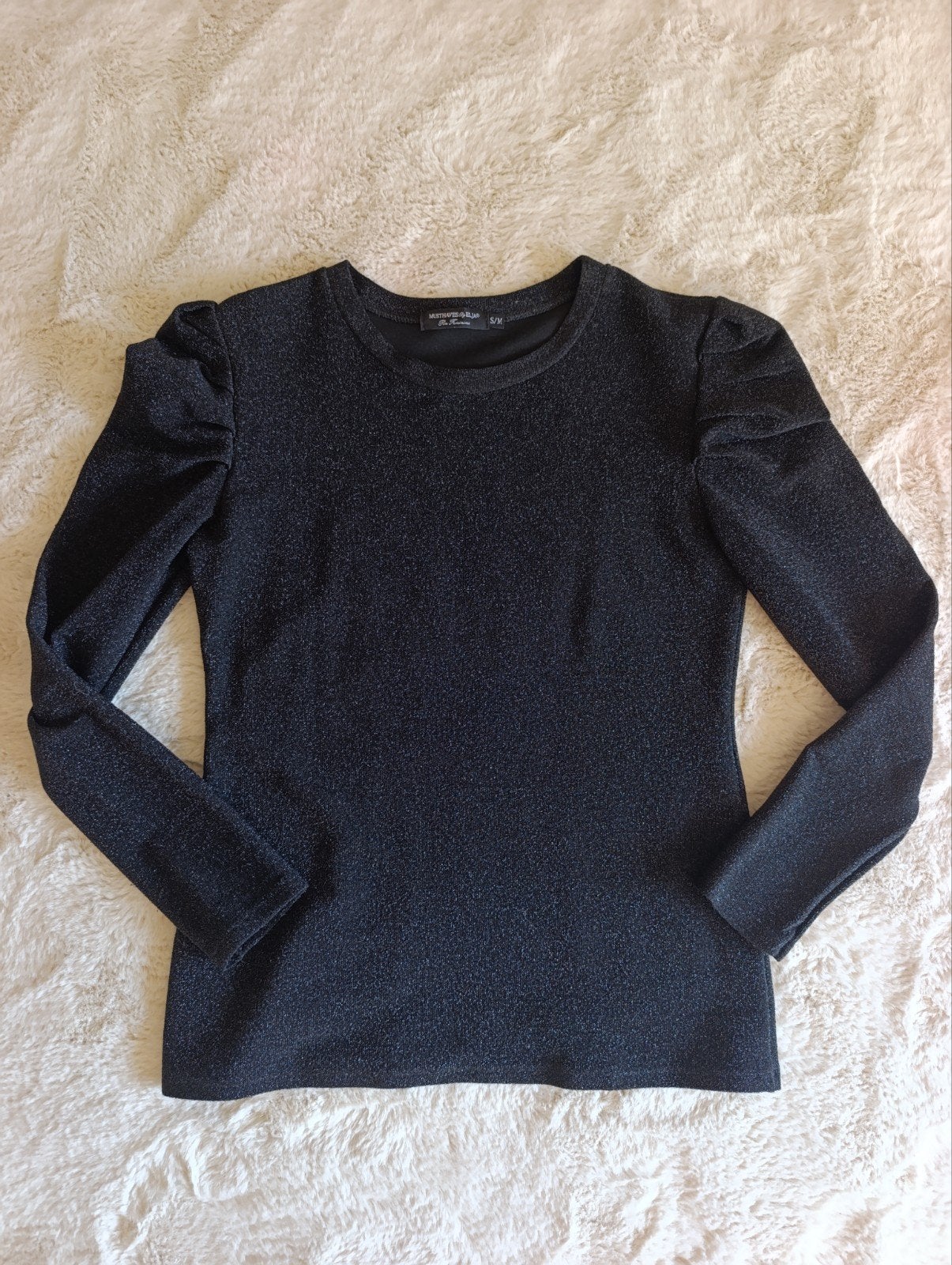 Glitter top pofmouw maat S/M, Zwart, Musthaves by Elja, Ophalen of Verzenden, Zo goed als nieuw