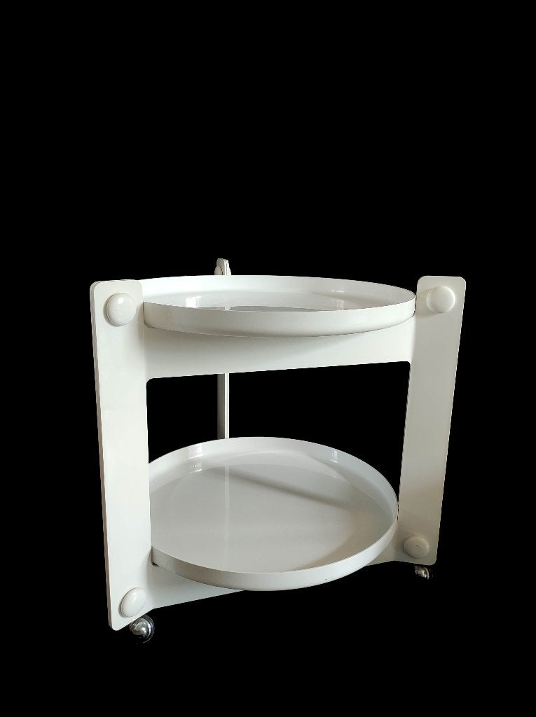 Super gave vintage space age Luigi Massoni design trolley, Ophalen, Gebruikt, Overige stijlen, Kunststof
