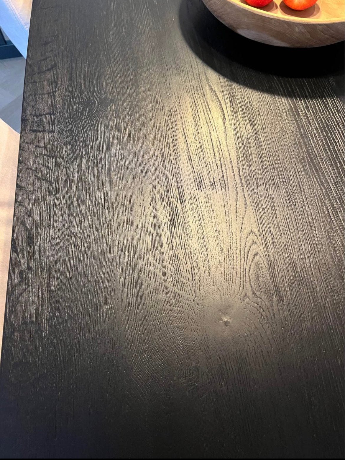Foto 7 van Eettafel Eiken, zwart geborsteld. 180x90 cm