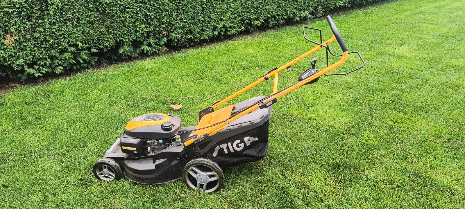 Stiga combi SVQH grasmaaier 55 cm., Tuin en Terras, Grasmaaiers, Ophalen, Cirkelmaaier, Versnellingen, Gebruikt