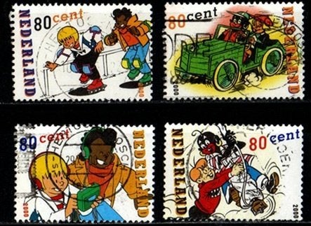 Nederland nr. 1919-1922 strippostzegels 2000 gestempeld, Postzegels en Munten, Postzegels | Nederland, Verzenden, Na 1940, Gestempeld