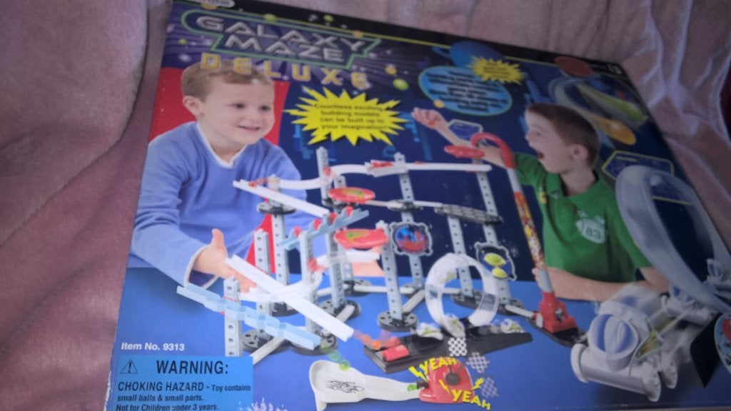 GALAXY MAZE DELUXE AUTOBAAN KOGELBAAN KNIKKERBAAN GELUID, Ophalen, Overige merken, Racebaan, Gebruikt