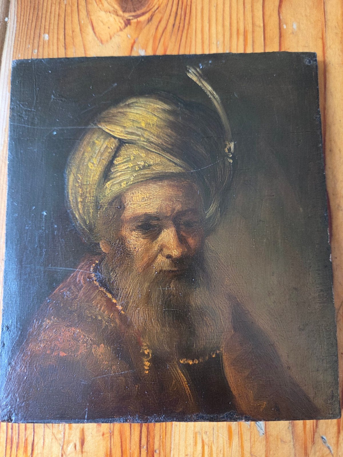 Schilderij naar Rembrandt: Oude man in Oosterse kleding, Ophalen of Verzenden