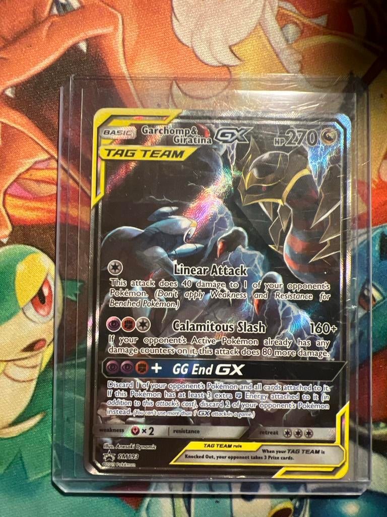 Garchomp & Giratina GX TAG TEAM Pokémon Kaart SM193, Ophalen of Verzenden, Nieuw, Losse kaart