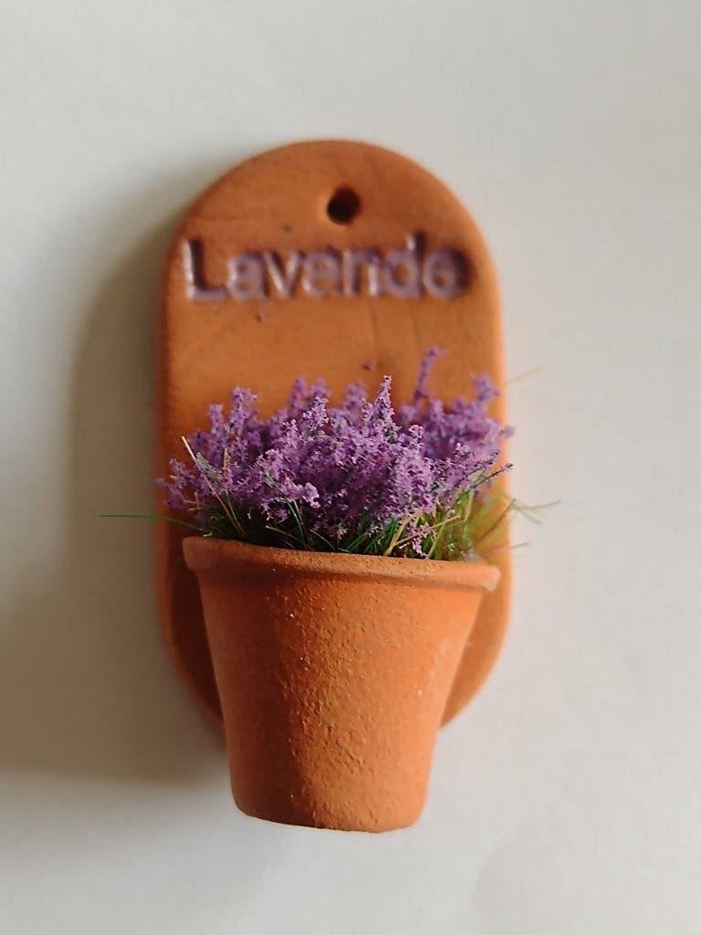 terra cotta muurpot met lavendelplant / Fennicole, Ophalen, Nieuw, Decoratie