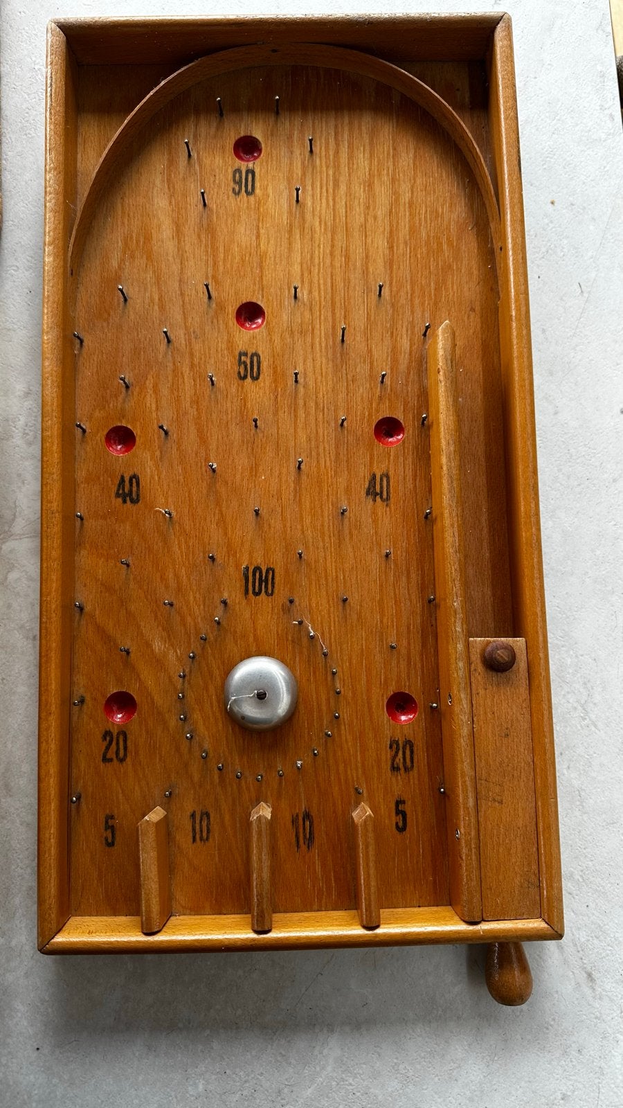 Vintage houten sjoelbak / flipperkast, Ophalen, Gebruikt