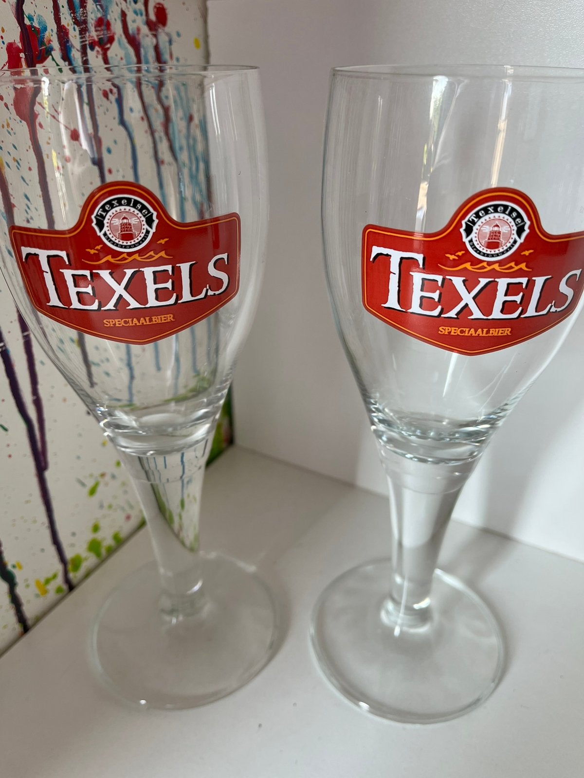Texels bierglazen set van 2 glazen, Verzamelen, Ophalen of Verzenden, Nieuw, Glas of Glazen, Overige merken
