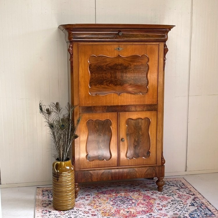 Antieke Biedermeier klepkast secretaire bureau opbergkast, Gebruikt, Onbekend, Onbekend, Onbekend