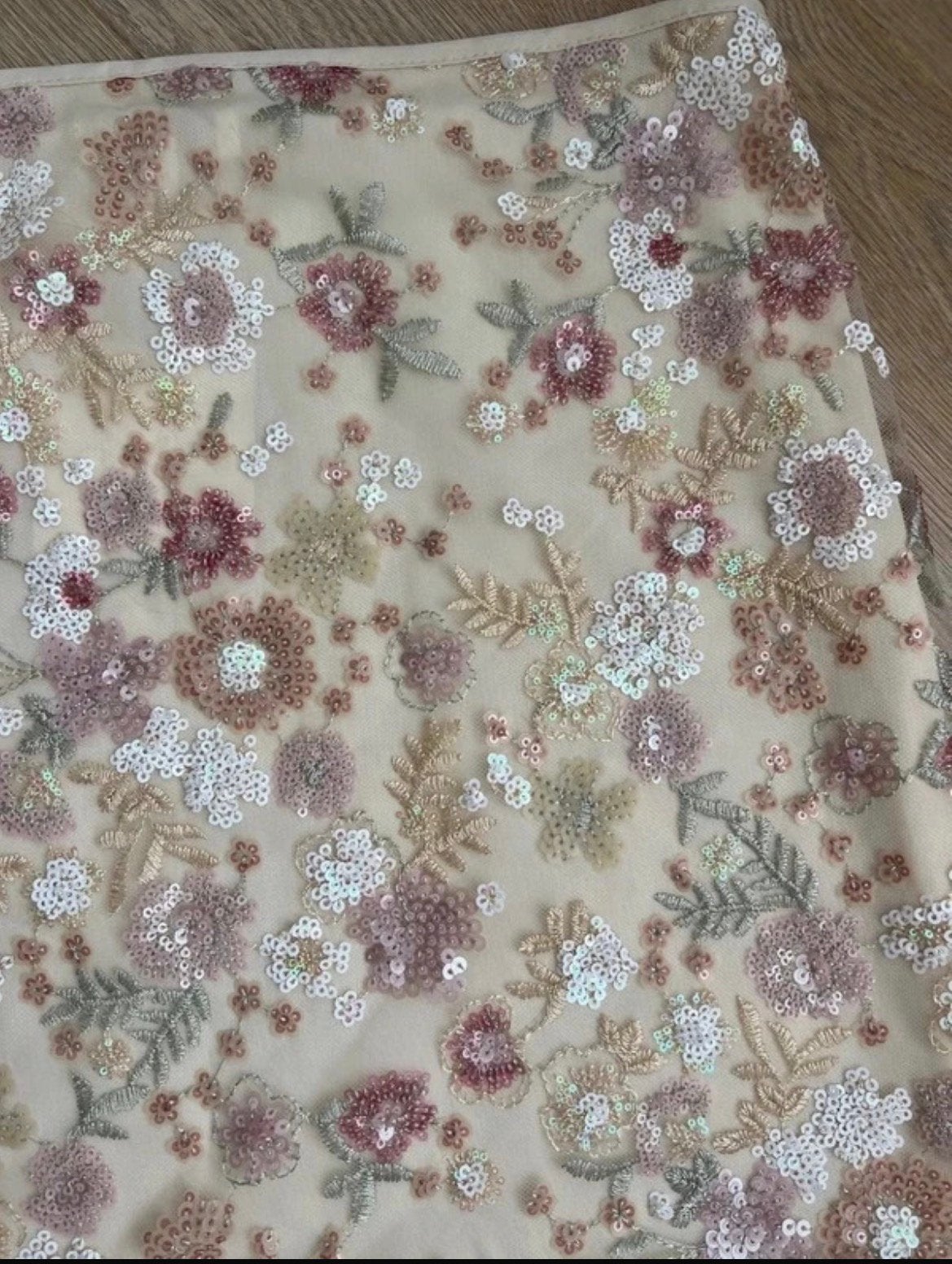 IBIZA rok wit roze bloemen pailletten, Kleding | Dames, Maat 38/40 (M), Wit, Nieuw, Ophalen of Verzenden