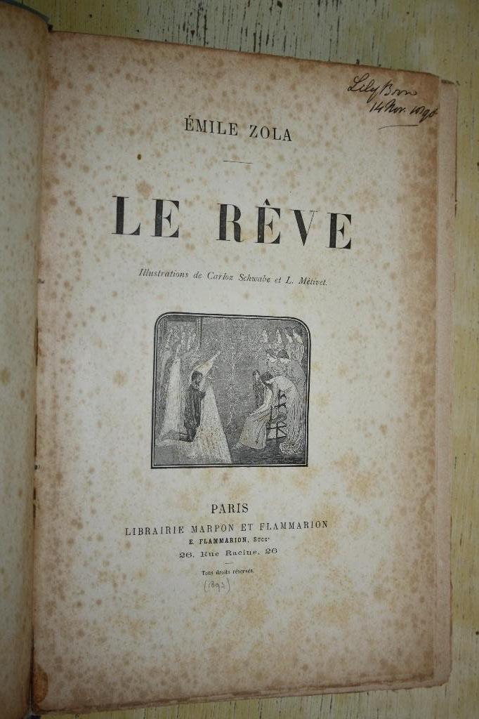 Emile Zola Le Reve Carloz Schwabe Lucien Metivet Parijs 1892, Ophalen of Verzenden