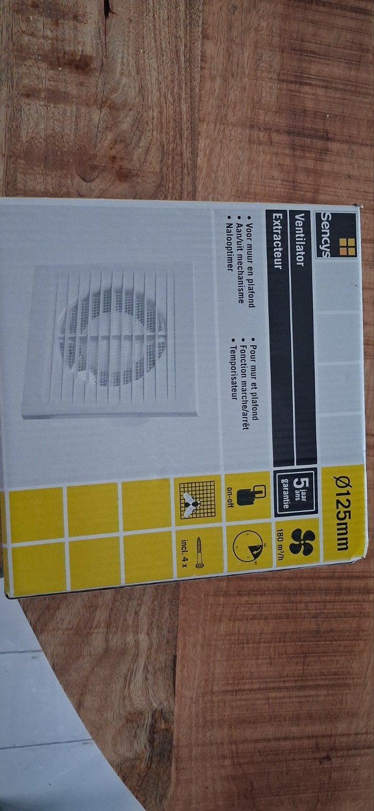Sencys Ventilator/Afzuiger Ø125mm met Nalooptimer, Ophalen of Verzenden, Nieuw, Ventilator en Afzuiger