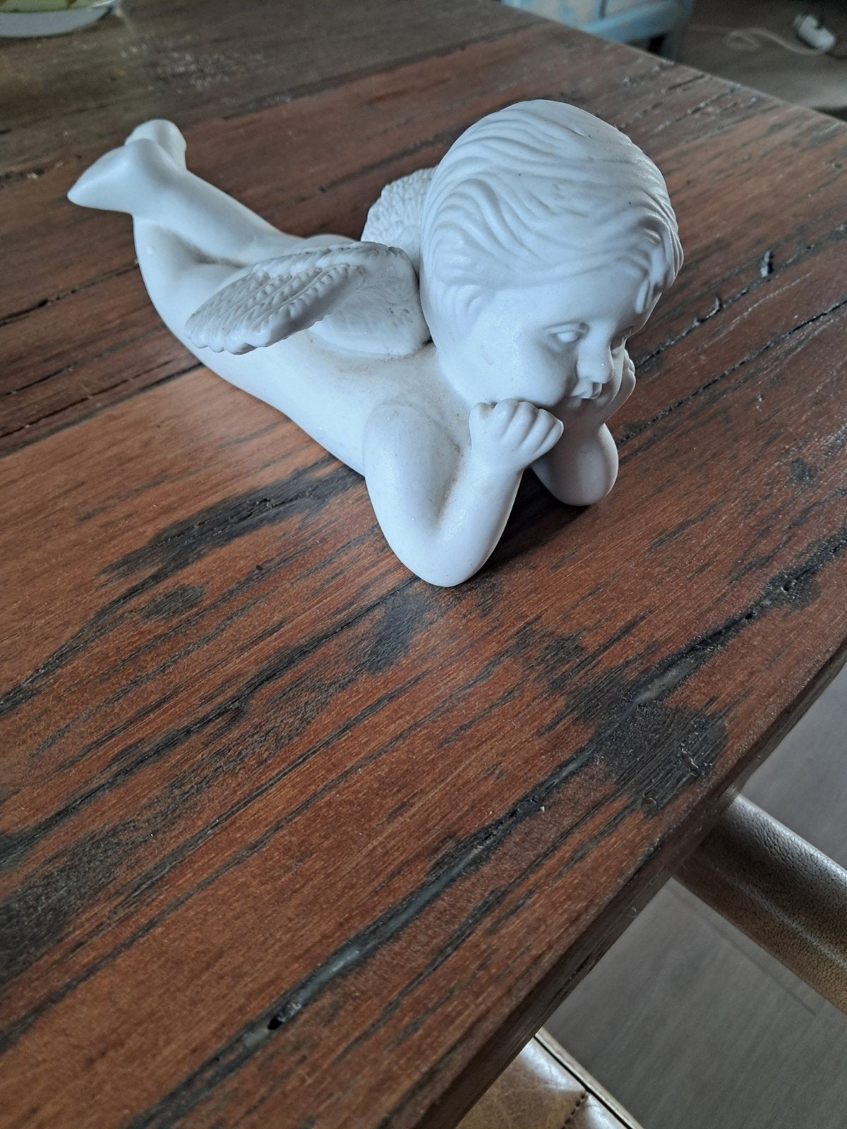 Decoratieve Engel Cherubijn Beeldje - 22 cm lang, Verzamelen, Ophalen of Verzenden, Zo goed als nieuw