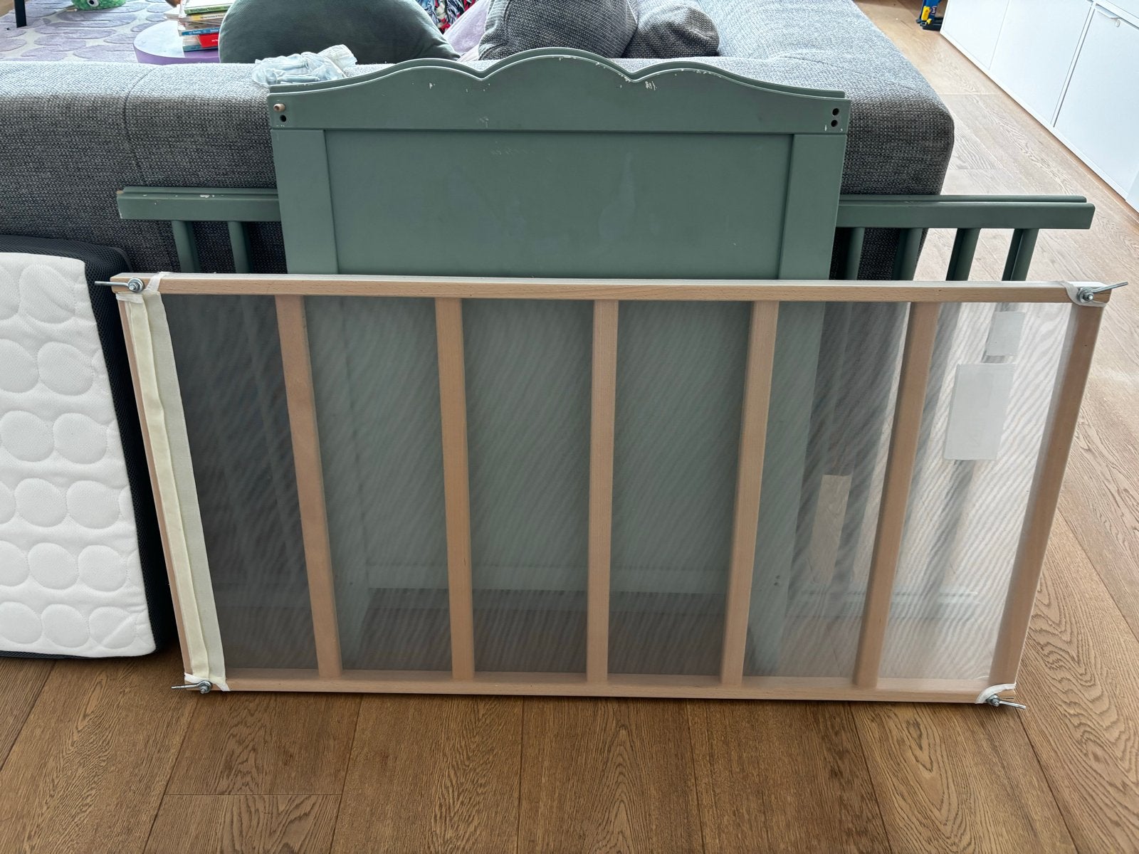 IKEA Ledikant met matras, groen, 120x60 cm, Ophalen, Gebruikt, 190 cm of minder, Groen