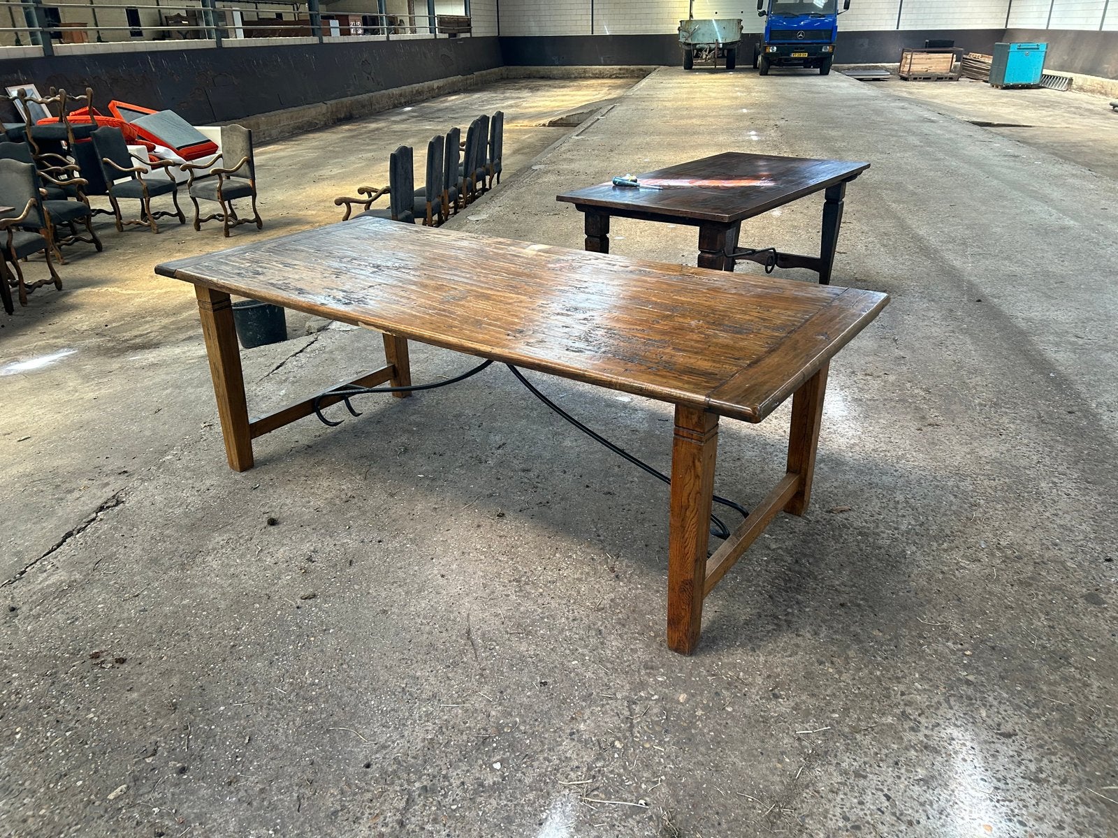 Prachtige oude houten tafel - 220x100x77 cm, Ophalen