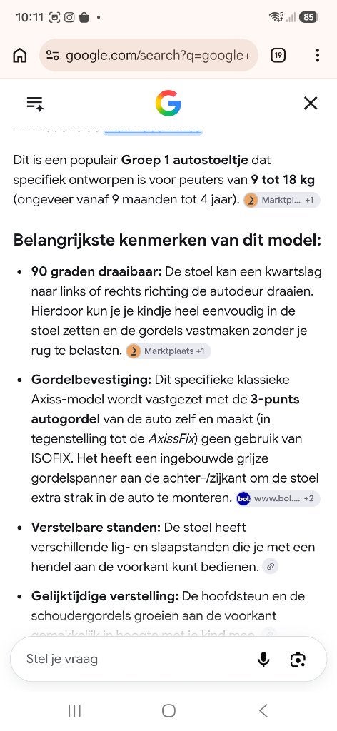 Autostoel maxicosi draaibaar, Ophalen, 9 t/m 18 kg, Slaapstand, Maxi-Cosi
