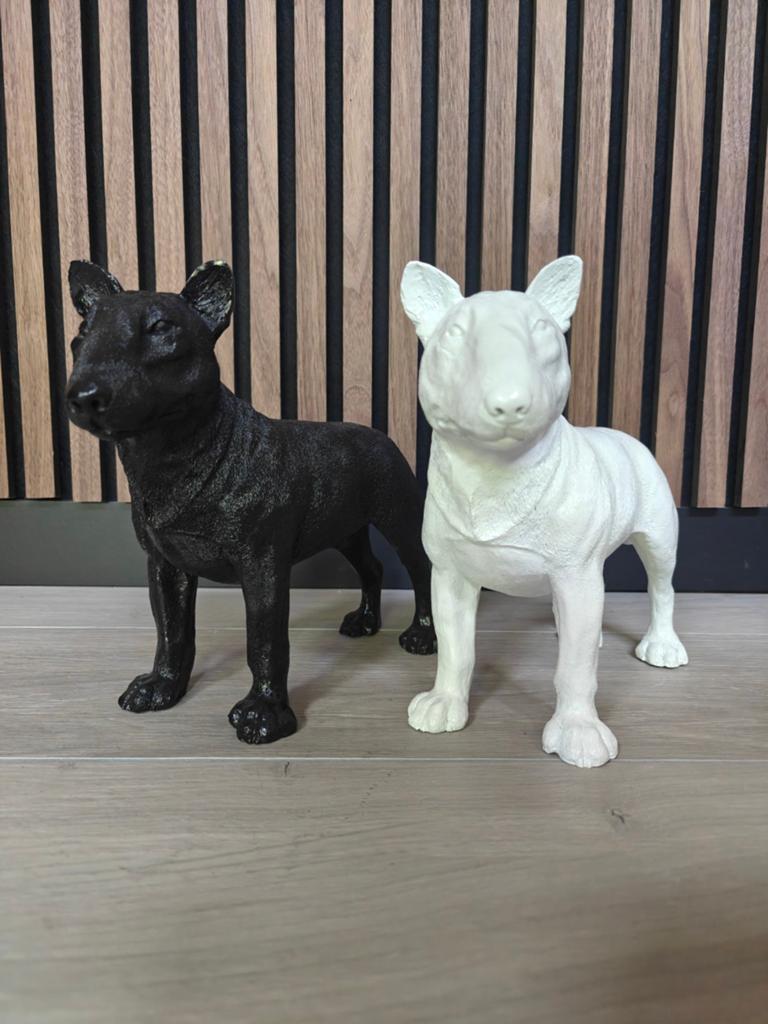 Bull terriër beeldjes. Wit en zwart. Bull terriër, Verzamelen, Ophalen of Verzenden, Nieuw, Dier
