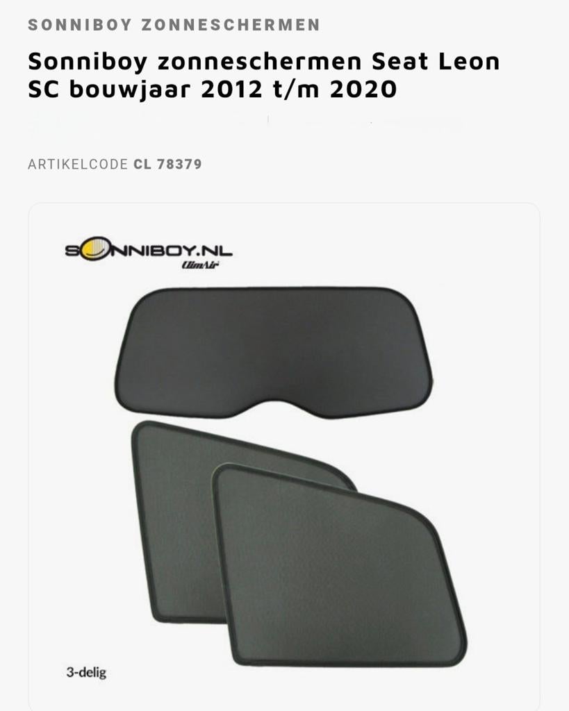 Sonniboy zonneschermen Seat Leon SC (2012-2020), Ophalen