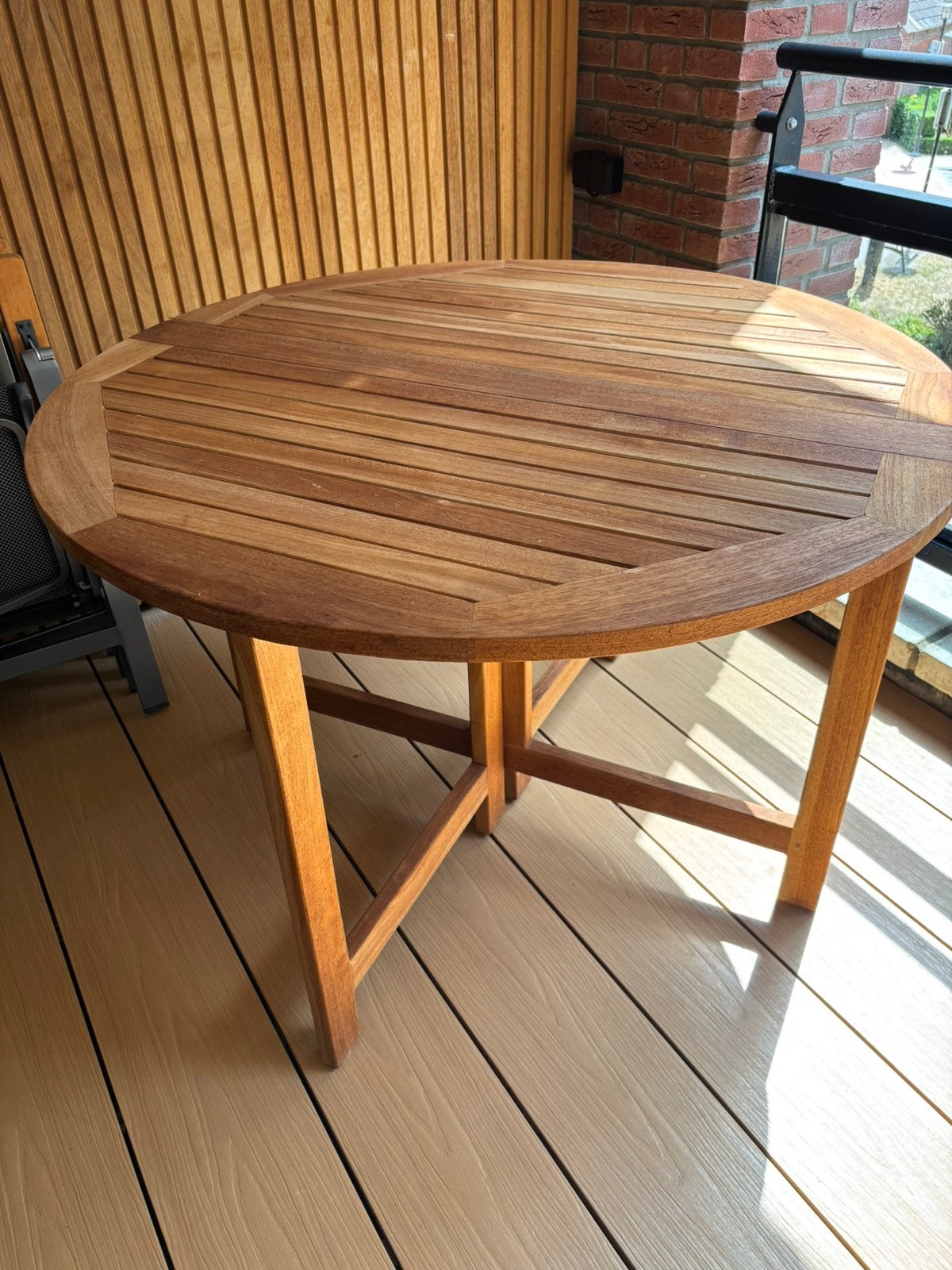 Inklapbare ronde tuintafel sunyard Butterfly, Ophalen, Zo goed als nieuw, Rond, Teakhout