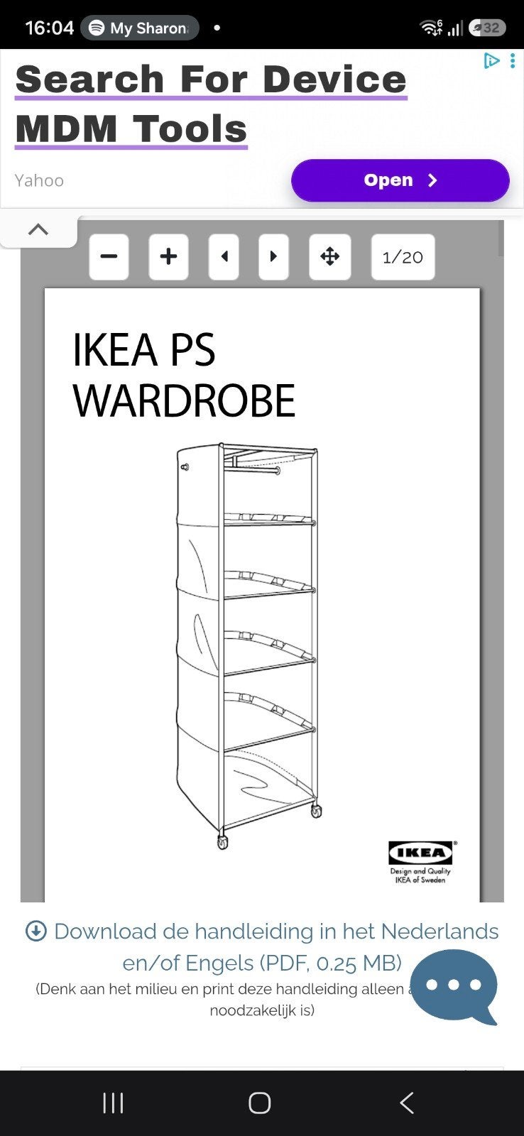 IKEA PS Wardrobe Kast - Draagbaar en Ruimtebesparend, Huis en Inrichting, Kasten | Kledingkasten, Ophalen, Gebruikt, Met plank(en)