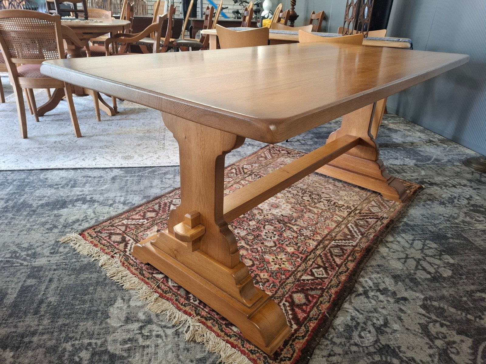 Prachtige, robuuste kloostertafel massief eiken. Kijk omschr, Ophalen
