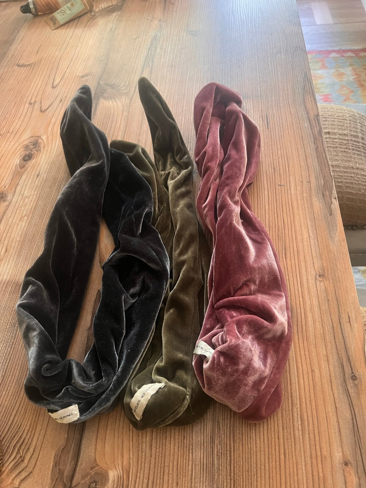 Atelier des Femmes fluwelen haarbanden - 3 stuks, Ophalen of Verzenden, Zo goed als nieuw