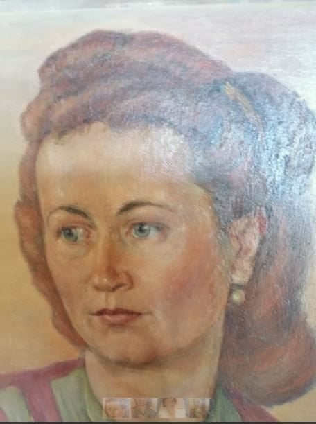antiek portret 30er jaren op paneel (dubbel), Antiek en Kunst, Kunst | Schilderijen | Klassiek, Ophalen, Paneel, Portret of Personen