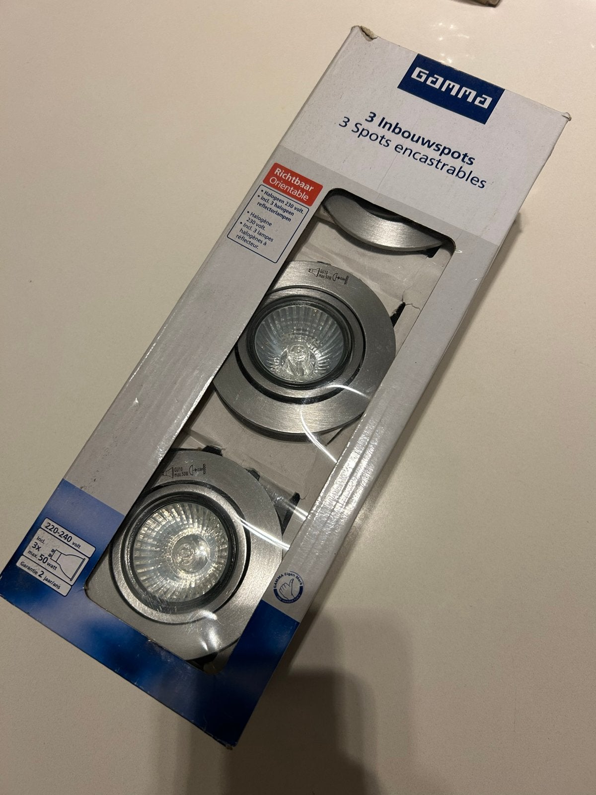 2 sets van 3 stuks  Inbouwspots - Richtbaar Aluminium, Verstelbaar, Overige merken, Nieuw, Ophalen of Verzenden