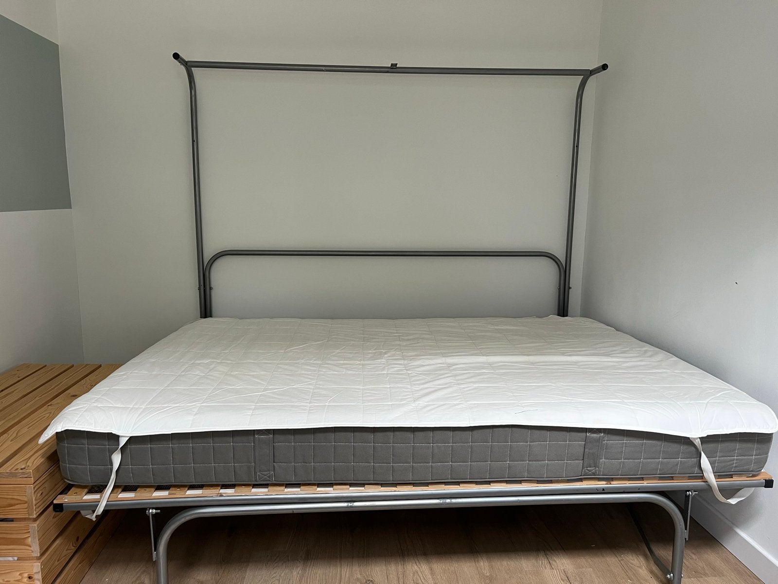 Murphy bed / opklapbed +matras+lattenbodem+matrasbeschermers, Ophalen, Gebruikt, Tweepersoons, 140 cm
