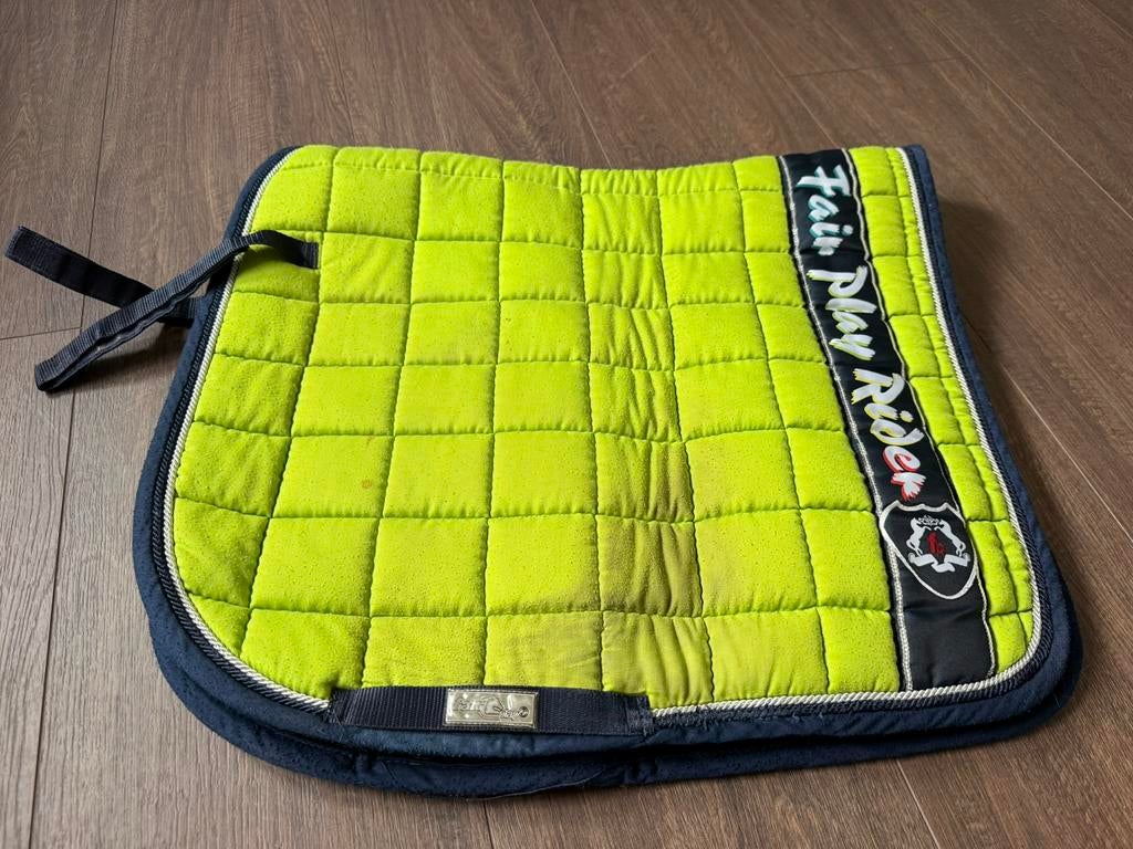 Fair Play limegroen zadeldek, maat full, Full (L), Dressuurdekje, Ophalen of Verzenden, Zo goed als nieuw