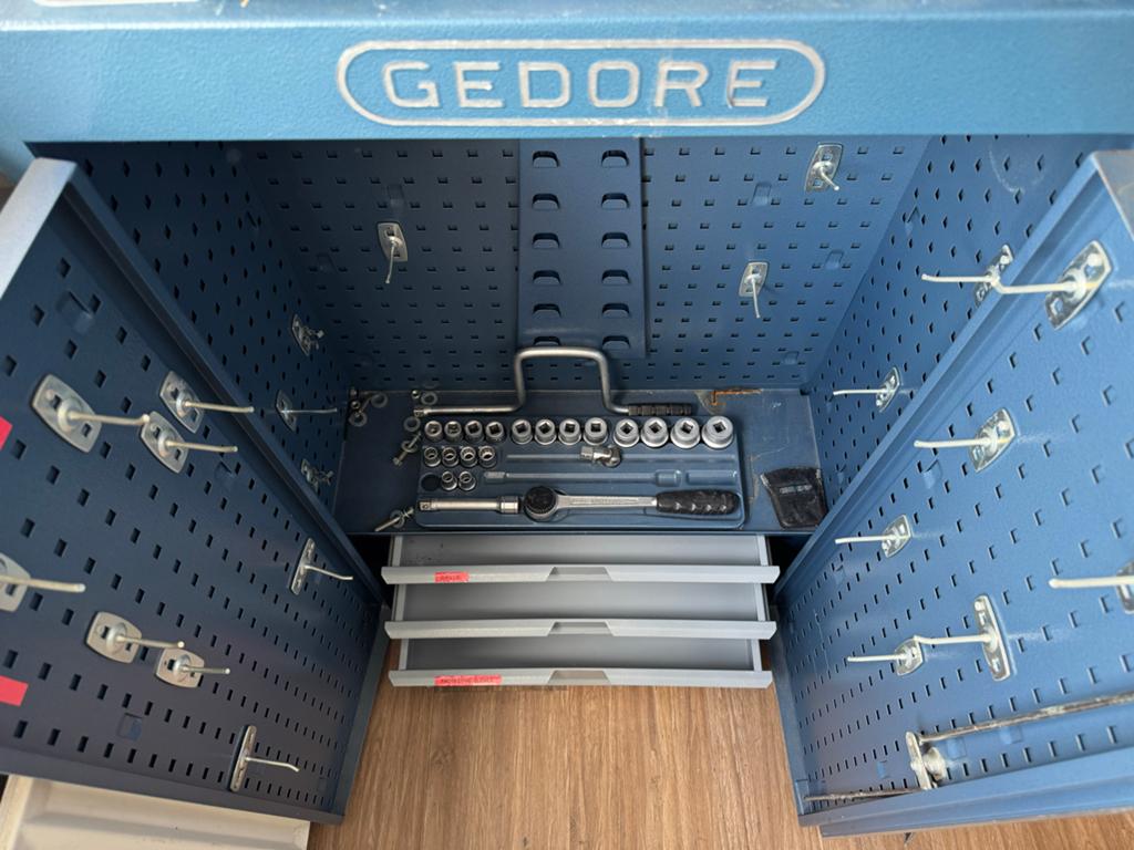 Gedore gereedschapskast met optionele dopsleutelset, Ophalen, Gebruikt