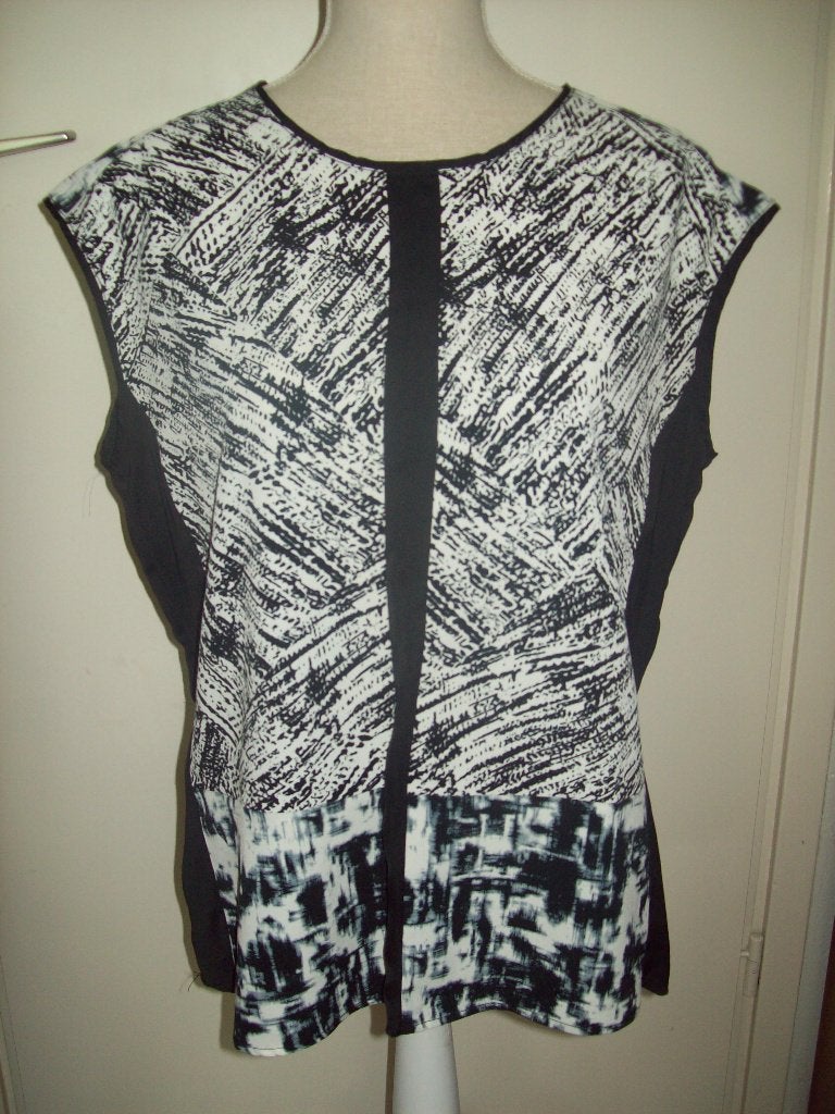 NIEUW! Grafische blouse top van Violeta by Mango mt 44 46, Violeta by Mango, Maat 42/44 (L), Nieuw, Meerkleurig