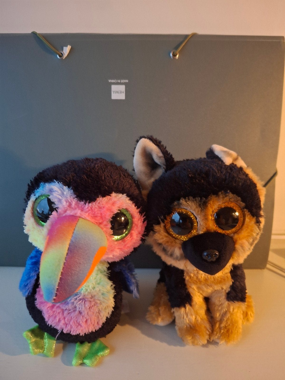 Ty Beanie Boo knuffels: Toekan en Duitse Herder, Overige typen, Ophalen of Verzenden, Zo goed als nieuw, Meerkleurig