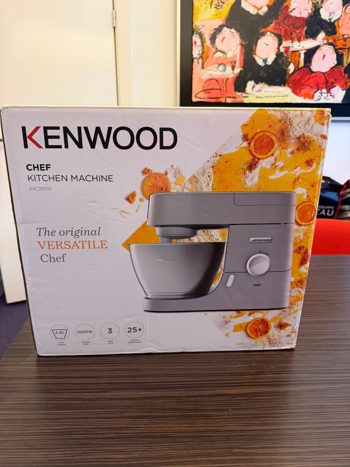 Kenwood Chef keukenmachine KVC3100S, 4 liter of meer, Ophalen, Zo goed als nieuw, 3 snelheden of meer