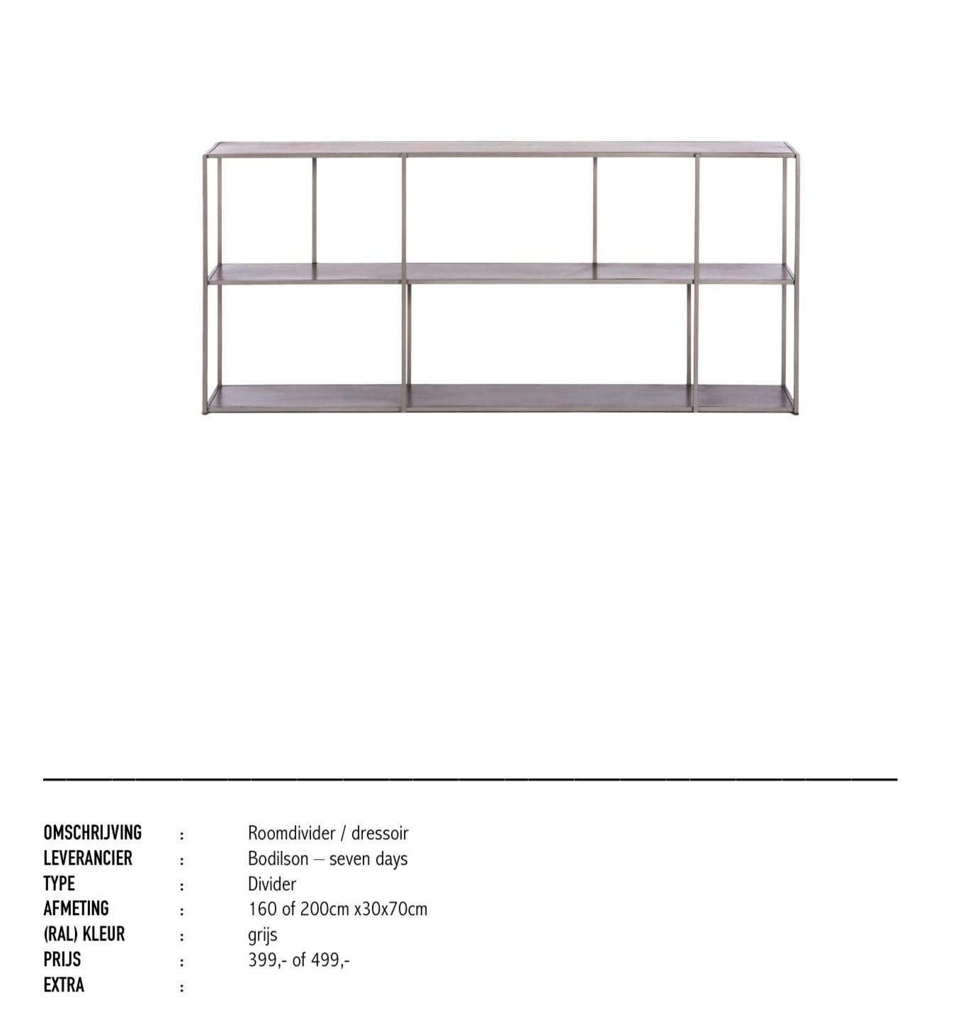 Roomdivider / Dressoir Bodilson - (160 cm), Ophalen, Met plank(en), Gebruikt, 150 tot 200 cm
