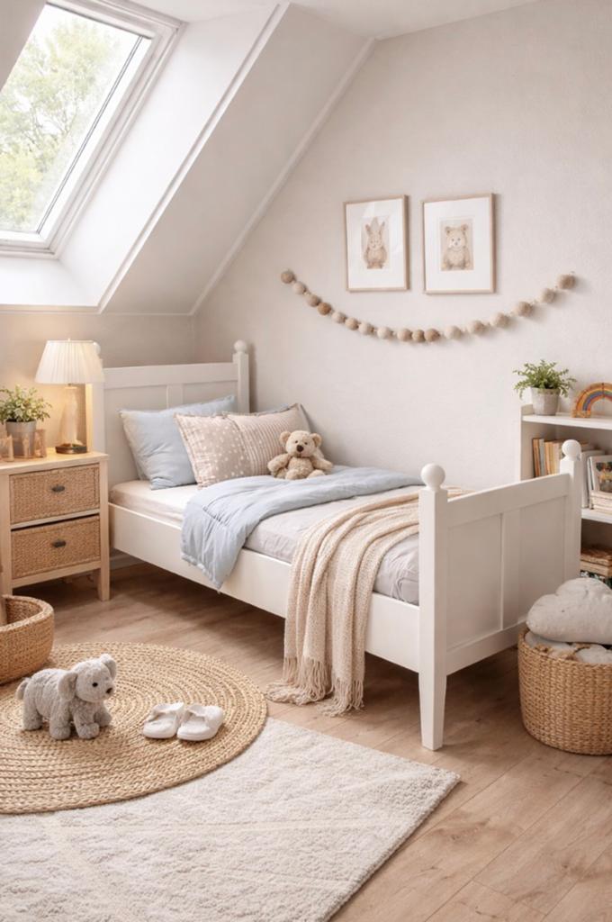 Stevig houten kinderbed, Ophalen, 70 tot 85 cm, 140 tot 160 cm, Zo goed als nieuw