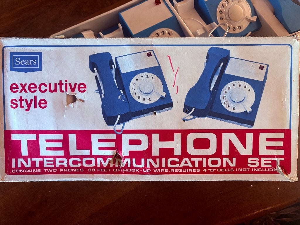Vintage Sears Telephone intercom telefoonset Speelgoed 1974, Ophalen of Verzenden, Gebruikt