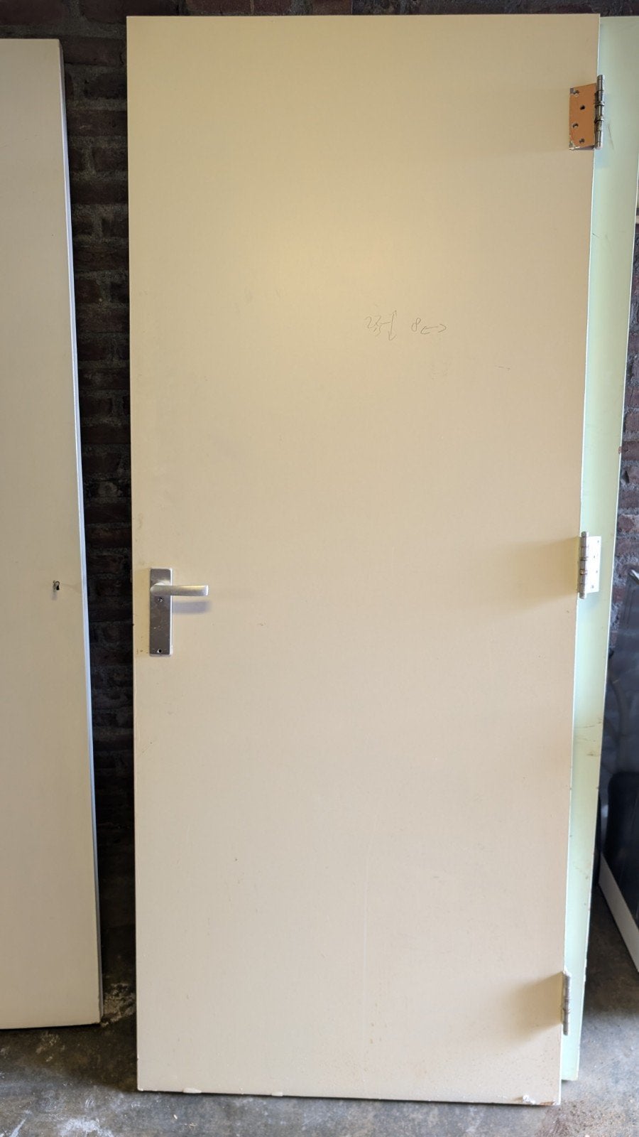 Gebruikte binnendeur met klink - Crème wit 201x83 cm, Ophalen, Gebruikt, 80 tot 100 cm, Binnendeur
