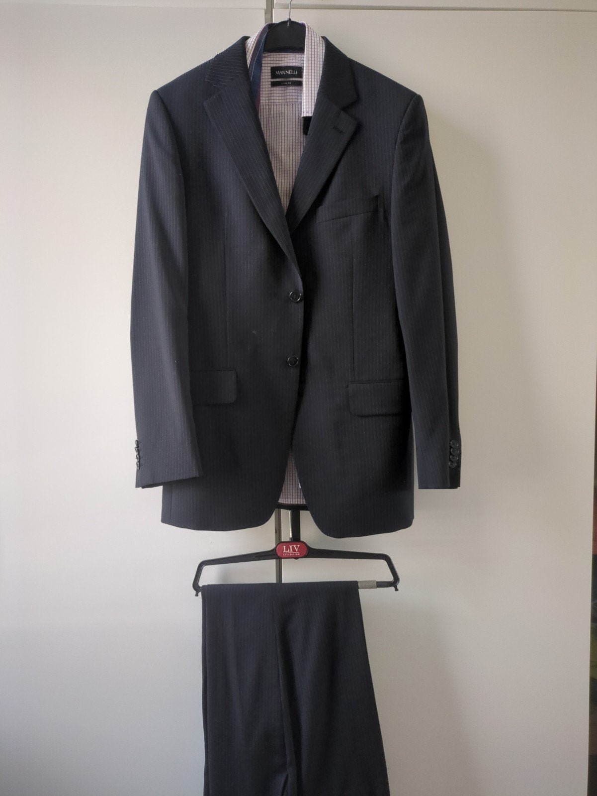 Antraciet Pak Maat 96 Jasje/50 Broek met Lengtestreep, Ophalen of Verzenden, Zo goed als nieuw, Maat 48/50 (M), Grijs