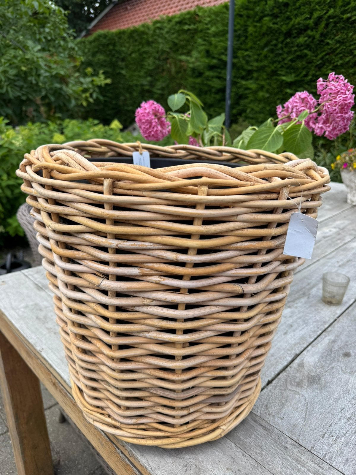 Drypot rotan NIEUW van der Leeden, Ophalen of Verzenden, Nieuw, Rond, Riet