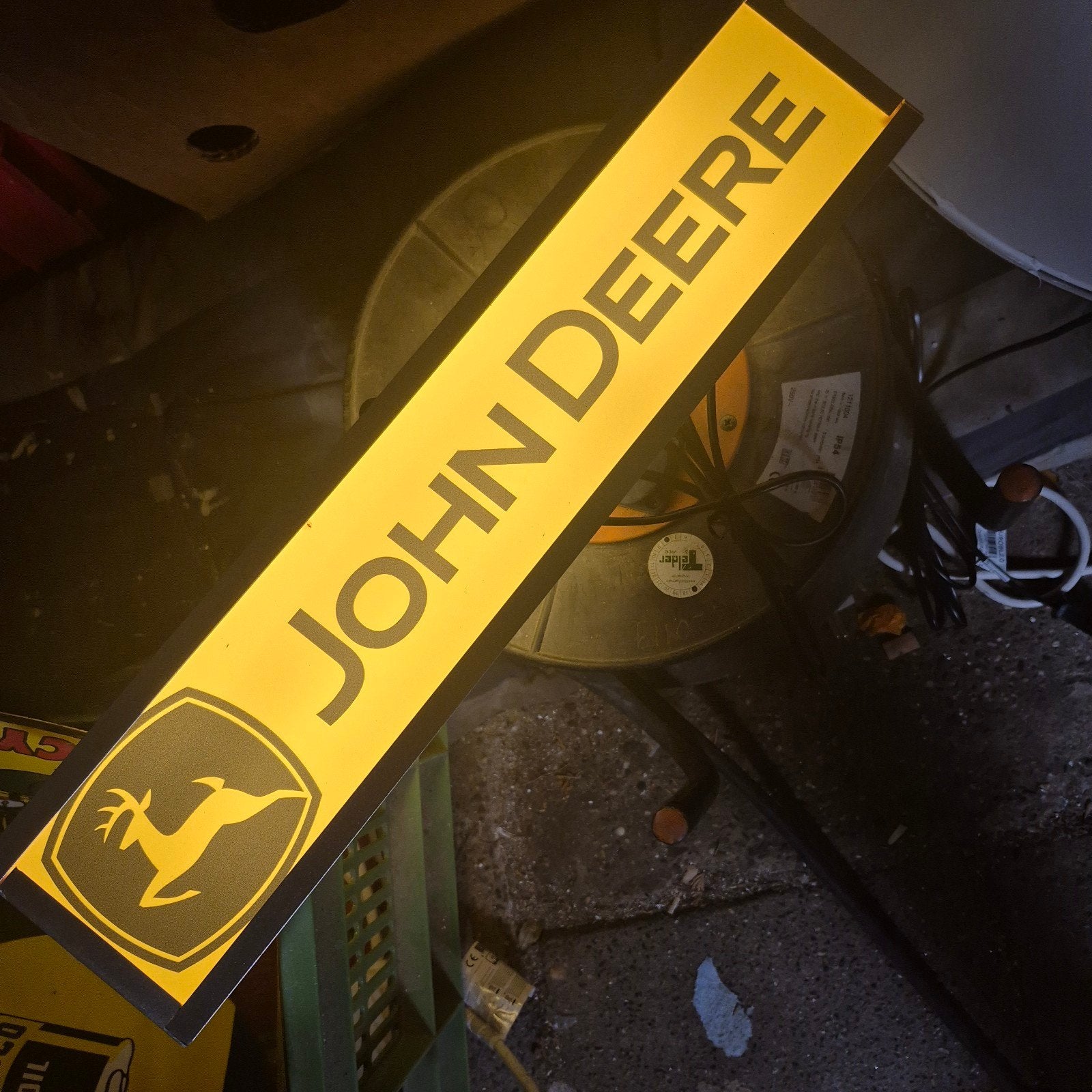 Lichtreclame  Jonh deere, Verzamelen, Ophalen of Verzenden, Zo goed als nieuw, Lichtbak of (neon) lamp