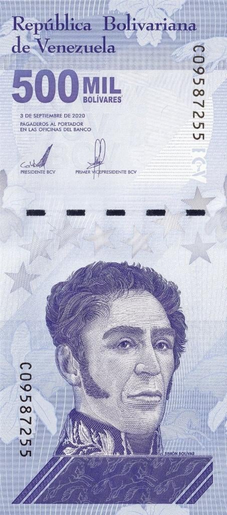 Venezuela Bankbiljet 500.000 Bolivares 2020 UNC, Pick W113, Ophalen of Verzenden, Zuid-Amerika, Los biljet