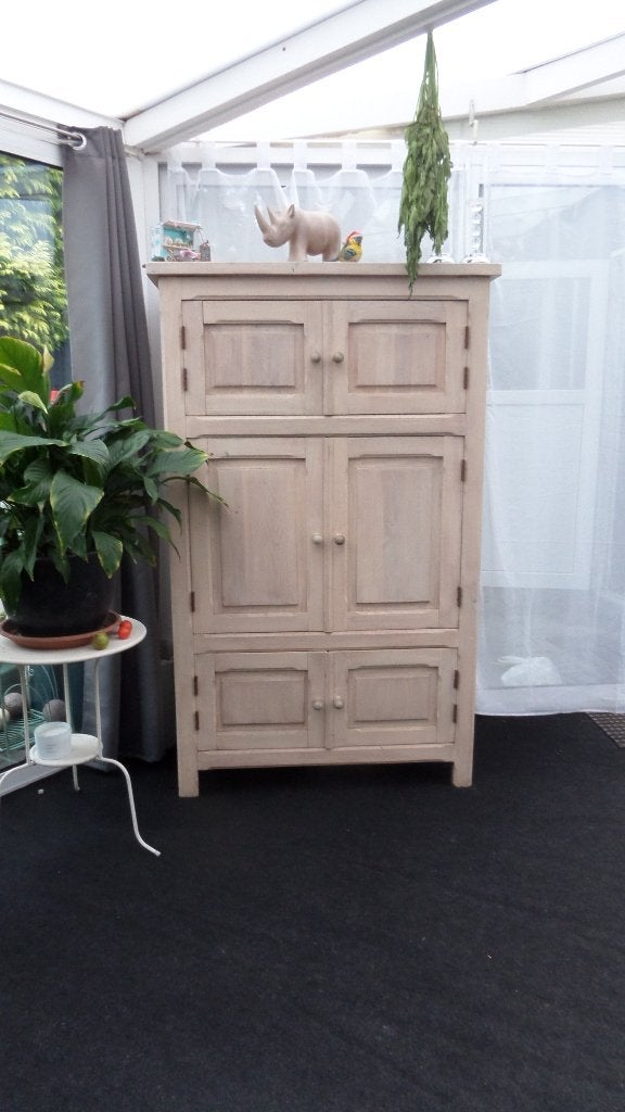 Massief eiken kast, Ophalen, Gebruikt, 100 tot 150 cm, Eikenhout