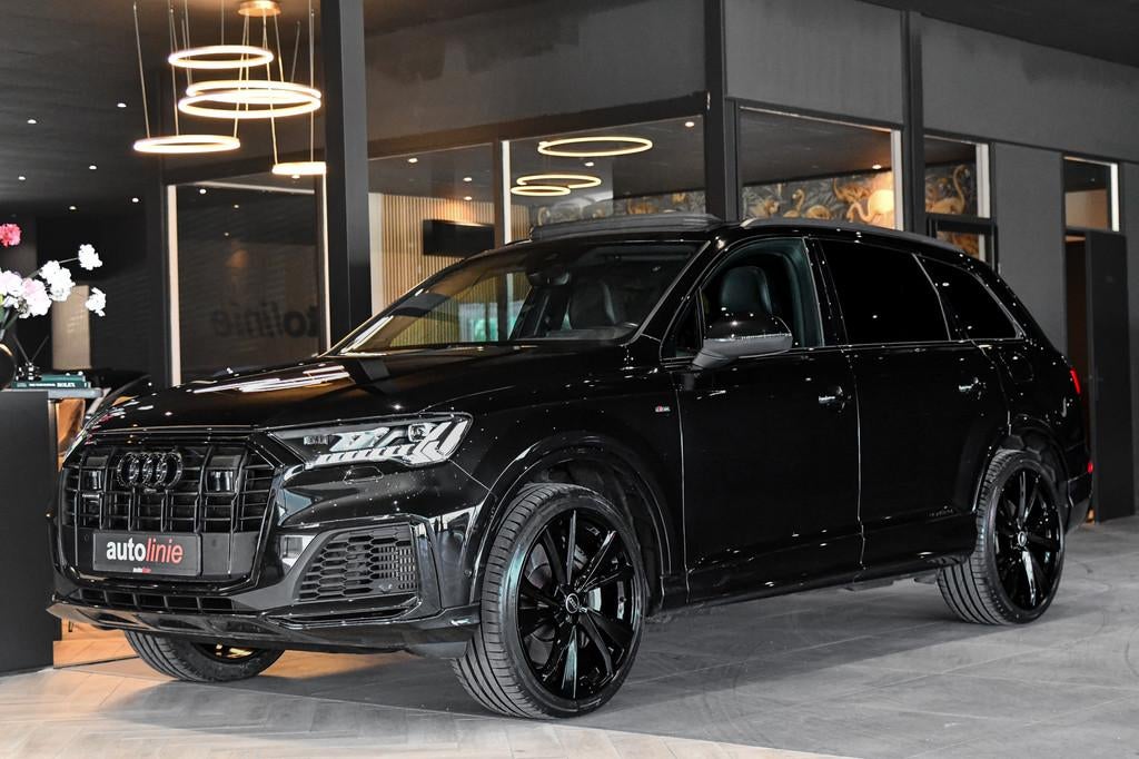 Audi Q7 55 TFSI e quattro 3x S-Line. Pano, ACC, HUD, Memory,, Gebruikt, 2995 cc, Zwart, Bedrijf