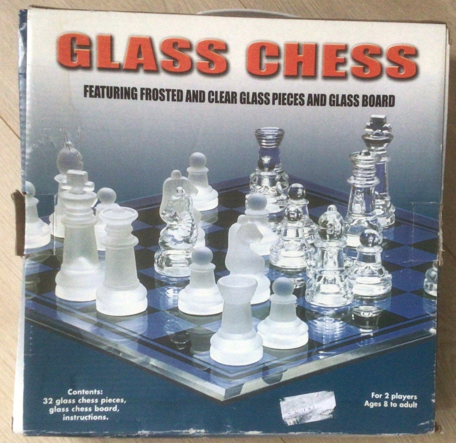 Glazen Schaakspel - Nieuwstaat, Een of twee spelers, Ophalen, Nieuw